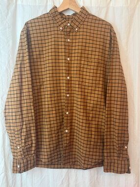 J.Crew Slim Fit Oxford Button-Down Shirt in Brown Check, Large #businesscasual